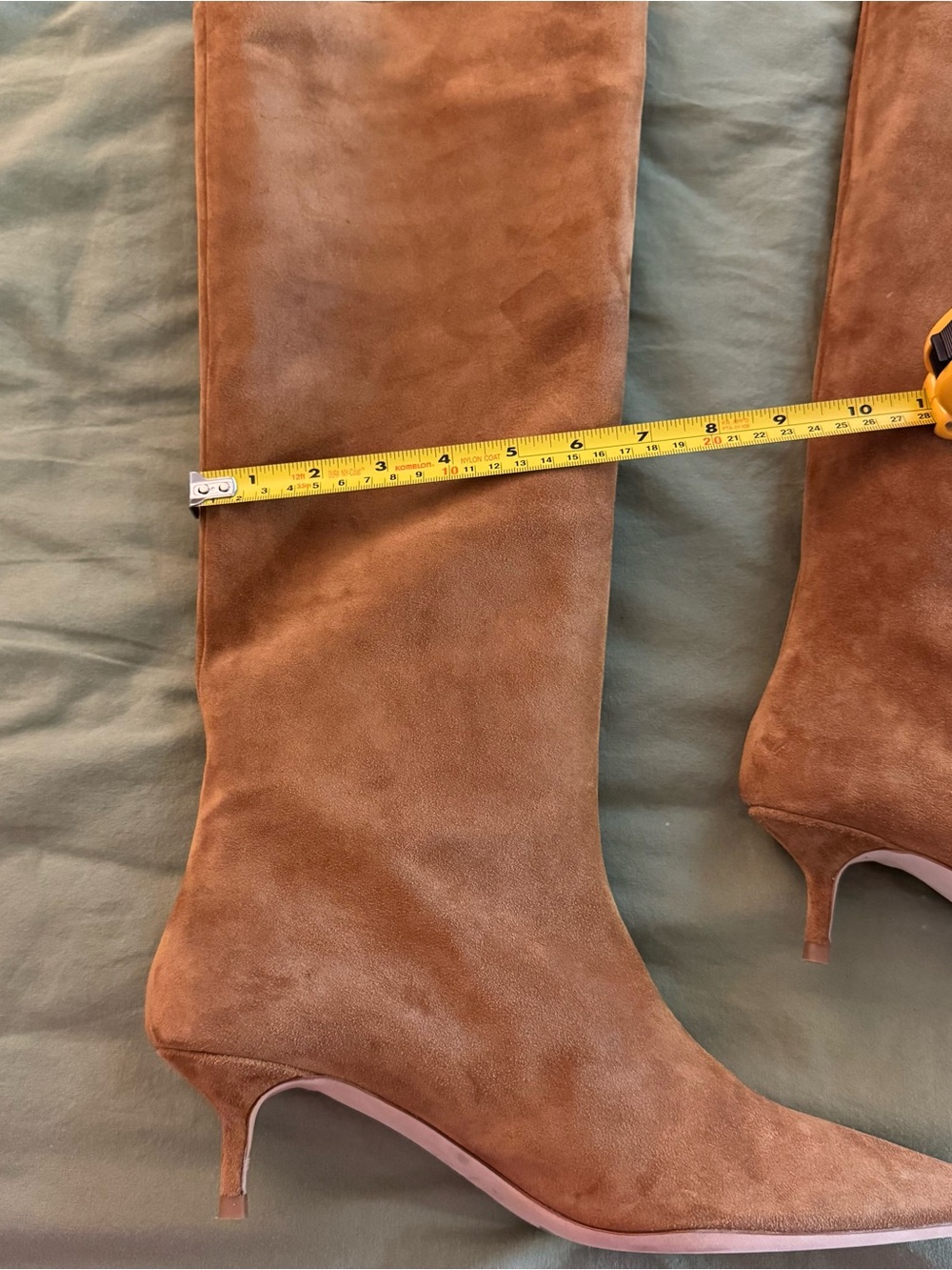 New Staud Sebastian Kitten Heel Suede Knee High Tan Boots Size EU 40.5 10.5 $595 - Picture 15 of 16